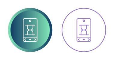 Akıllı telefon simgeleri yükleniyor, beklemede olan sembol, vektör illüstrasyonu