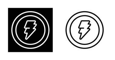 beyaz arkaplanda yıldırım işareti simgeleri ayarlandı