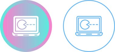 Dizüstü bilgisayar simgeleri üzerindeki video oyunu vektör illüstrasyonunu ayarla 