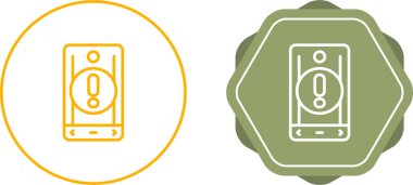 Beyaz arkaplanda izole edilmiş akıllı telefon ve uyarı simgeleri seti, vektör illüstrasyonu   