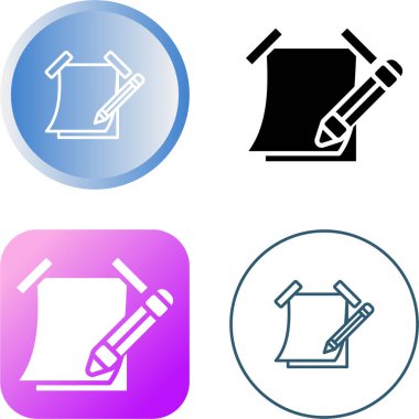 Kalem simgeli yapışkan not, vektör illüstrasyonu 