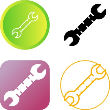 İngiliz anahtarı simgesi seti, vektör illüstrasyonu 