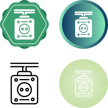 Soket Simgesi beyaz arkaplanda izole edilmiş, modaya uygun düz stil. Web tasarımınız için Rosette sembolü, logo, UI. Vektör illüstrasyonu