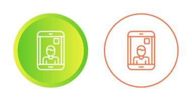 Video arama simgeleri ayarlandı, Avatar sembollü akıllı telefon. vektör illüstrasyonu