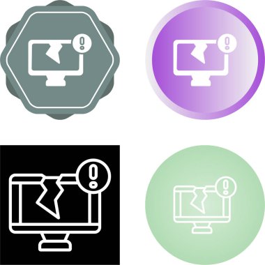 Bozuk bilgisayar web simgesi vektör illüstrasyonu