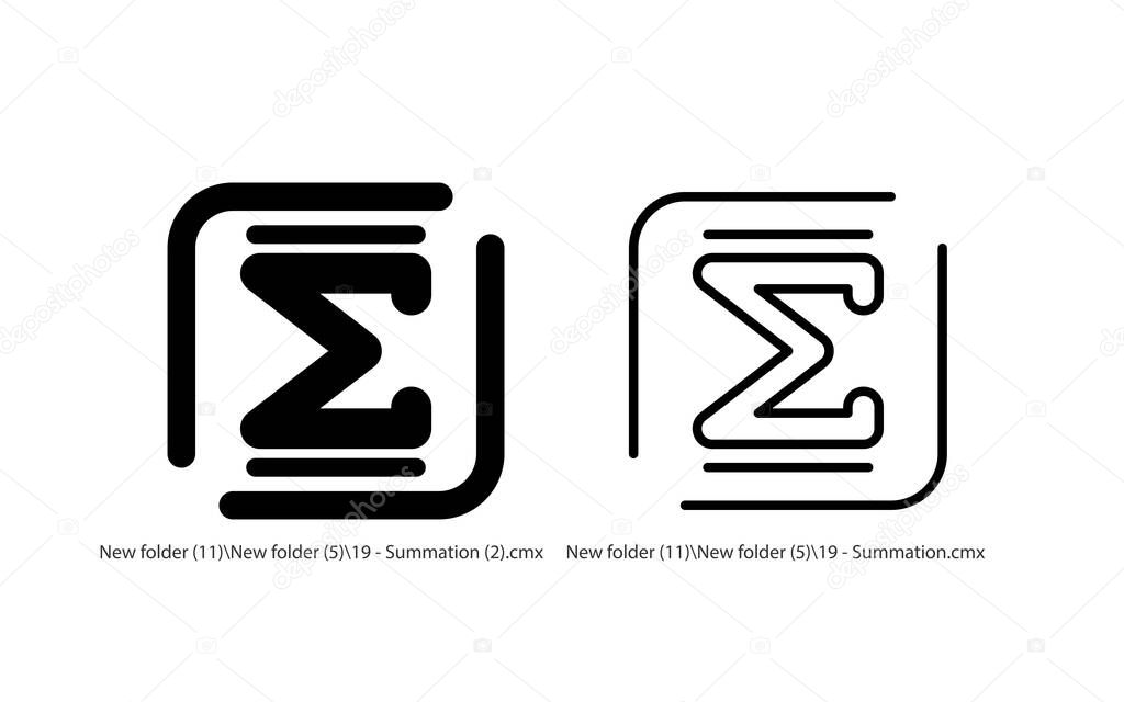 Sigma letters icons set, vector illustration