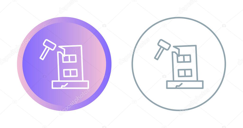 Building Dismantling Vector Icon. Demolition Sign. Isolated Symbol Illustration