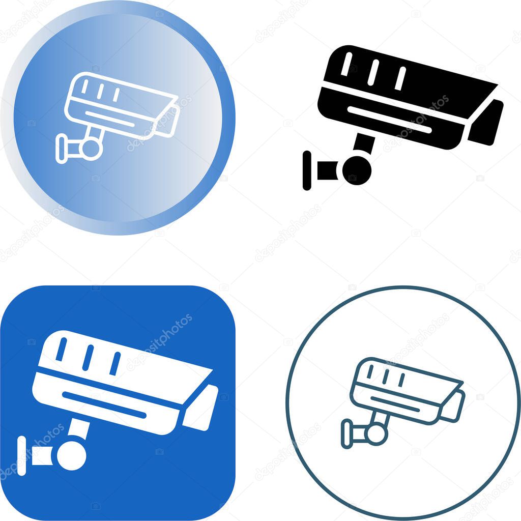 Fixed CCTV, Security Camera Icons set, Vector Template Illustration Design