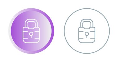 asma kilit simgeleri ayarlandı, vektör illüstrasyonu basit tasarım