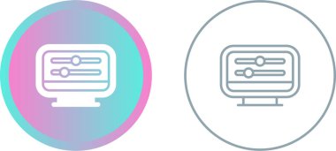 Masaüstü Bilgisayar Modern Simgesi Beyaz Arkaplanda İzole Edildi