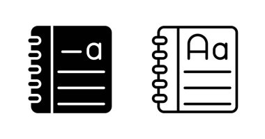 Ders kitabının basit simgeleri. ; Uygulamalar veya web siteleri için grafik logoları