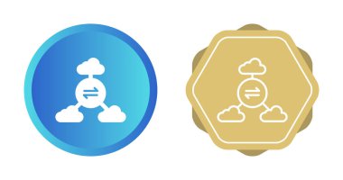 Çoklu Bulut ağ ikonu vektör illüstrasyonu