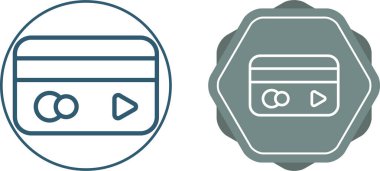 Kredi Kartı Hattı Simgesi. Vektör İllüstrasyonu.