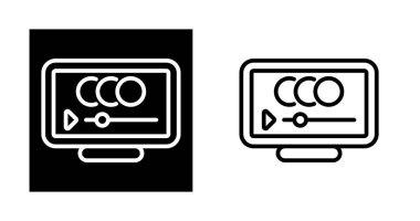 Bilgisayar monitörü simgesi. Düz bilgisayar sembolü. Vektör illüstrasyonu, EPS10.