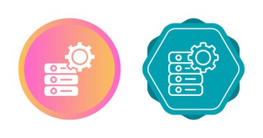 Veritabanı yönetim simgeleri ayarlandı, vektör illüstrasyonu