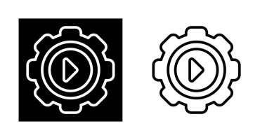 Beyaz arkaplan, vektör illüstrasyonunda çalma ayarları simgeleri           