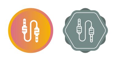 Ses Jack kablo simgeleri ayarlandı, vektör illüstrasyonu basit tasarım