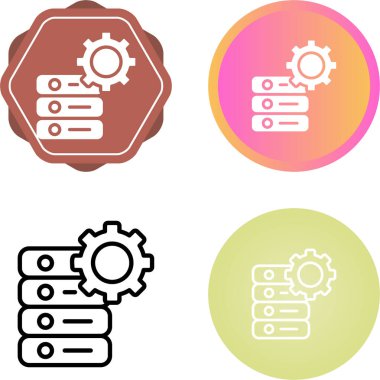 Veritabanı yönetim simgeleri ayarlandı, vektör illüstrasyonu