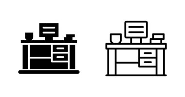 işyeri simgeleri ayarlandı, vektör illüstrasyonu