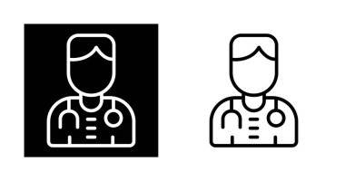 Beyaz arka planda steteskoplu bir grup doktor, vektör illüstrasyonu 