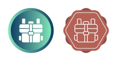 seyahat sırt çantası web simgesi vektör çizimi