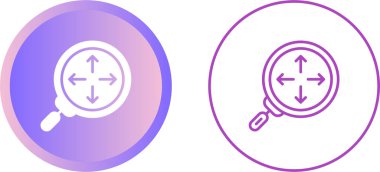 ok simgeli büyüteç, vektör illüstrasyonu basit tasarım 