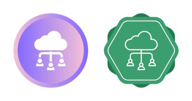 bulut hesaplama web simgesi vektör illüstrasyonu