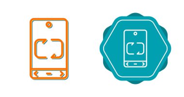 Akıllı Telefon Veri Aktarım Vektörü Simgesi. Vektör İllüstrasyonu 