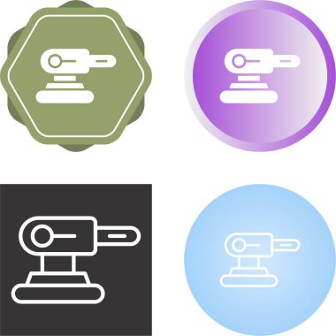 Yörüngesel zımpara hattı simgesi. Mobil konsept ve web tasarımı için doğrusal biçim işareti. Ahşap zımparalama makinesi ana hatlı vektör simgesi. Sembol, logo çizimi. Vektör grafikleri