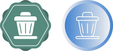 Çöp kutusu düz vektör simgeleri ayarlandı