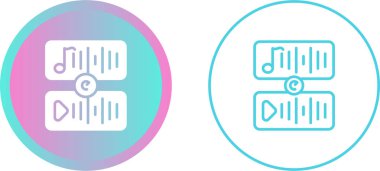 Beyaz arkaplanda dijital ses çizgileri simgeleri, vektör illüstrasyonu