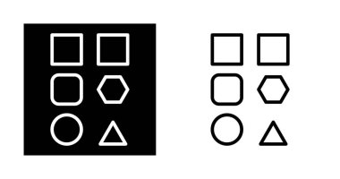 Şekil simgeleri ayarlandı, vektör illüstrasyonu