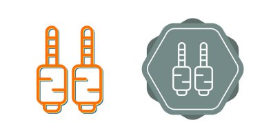 mini-jack eklentileri beyaz arkaplan üzerine simge ayarlar