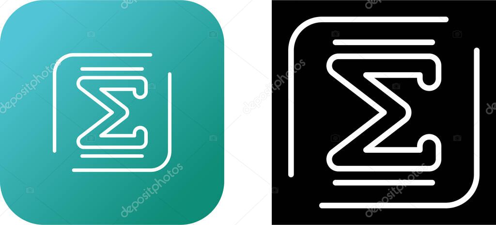 Sigma letters icons set, vector illustration