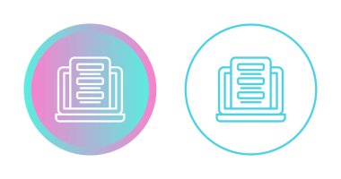 dizüstü bilgisayar web simgesi vektör illüstrasyonundaki belge