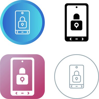 kilitlenmiş ekran ağ simgesi vektör illüstrasyonu