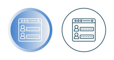 Beyaz arkaplan üzerindeki web sitesi simgesine giriş kümesi, vektör illüstrasyonu 