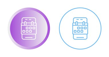 Akıllı telefon web simgesi vektör illüstrasyonunda takvim