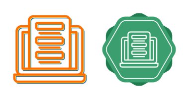 dizüstü bilgisayar web simgesi vektör illüstrasyonundaki belge