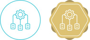 Basit Dijital Teknoloji dişli ikonları ayarlandı. Vektör illüstrasyonu 