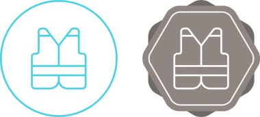 Can yeleği çizgisi ikonu, siluet. Can yeleği ikonu, siluet, vektör. Güvenlik yeleği simgesi, vektör illüstrasyonu.