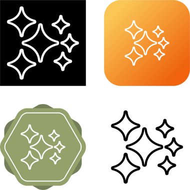 Beyaz Arkaplanda Yıldız Simgeleri Ayarlandı