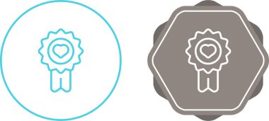 Kalp sembollü favori madalya ikonları. vektör illüstrasyonu