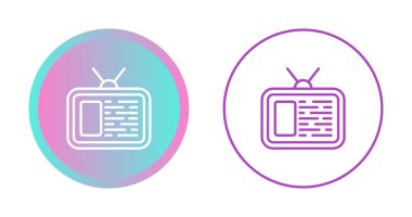 retro tv web simgesi vektör illüstrasyonu