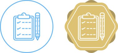 Kalem simgelerine sahip kontrol listesi, vektör illüstrasyonu 