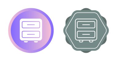 Çekmece simgeleri, vektör illüstrasyonlu dolap