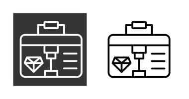 Elmas evrak çantası simgeleri seti, vektör illüstrasyonu, ödül ödülü