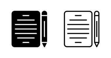 düz uygulama simgeleri. notlar için kağıtlar ve kalemler 