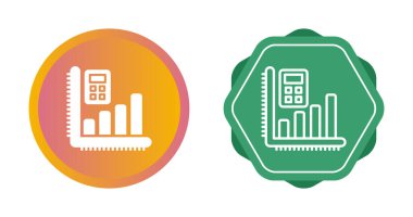 Hesap makineli bar grafik simgesinin vektör çizimi
