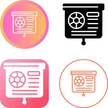 Sunum vektörü simgeleri ayarlandı, modern tasarım uygulamaları için mükemmel.